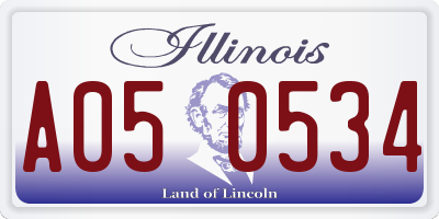 IL license plate A050534