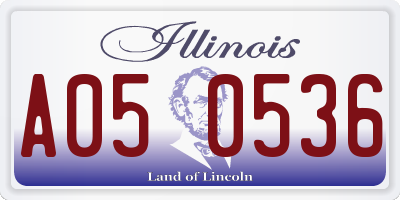 IL license plate A050536