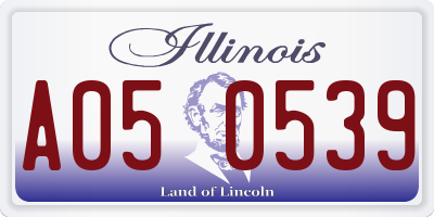IL license plate A050539