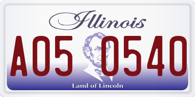IL license plate A050540