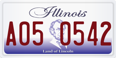 IL license plate A050542