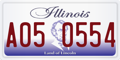 IL license plate A050554