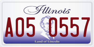 IL license plate A050557