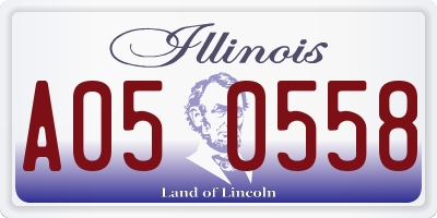 IL license plate A050558