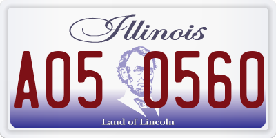IL license plate A050560