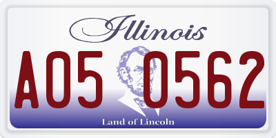 IL license plate A050562