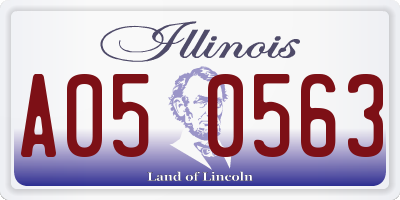 IL license plate A050563