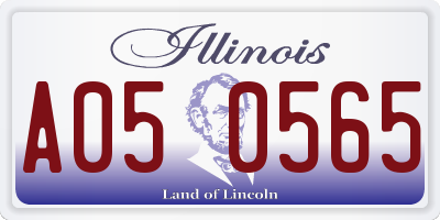 IL license plate A050565