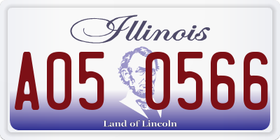 IL license plate A050566