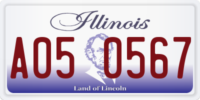 IL license plate A050567