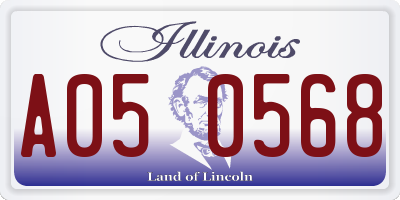 IL license plate A050568