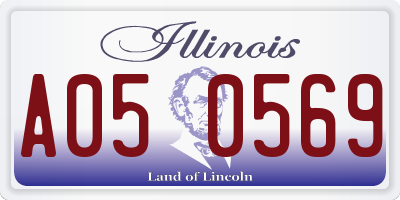 IL license plate A050569