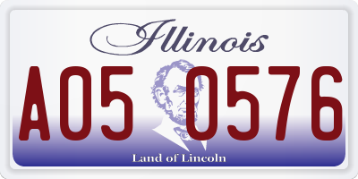 IL license plate A050576