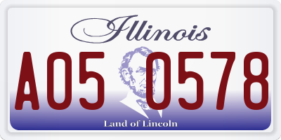 IL license plate A050578