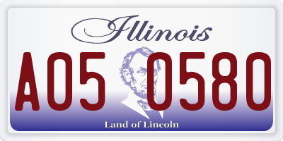 IL license plate A050580
