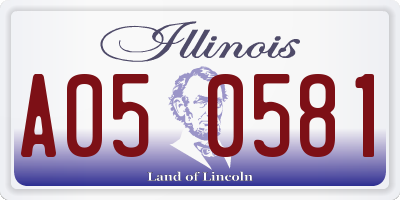 IL license plate A050581