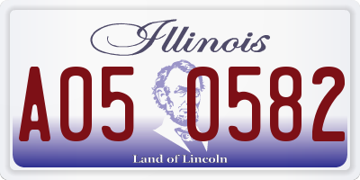IL license plate A050582