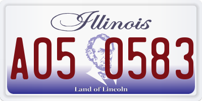IL license plate A050583