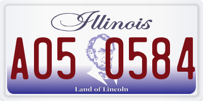 IL license plate A050584