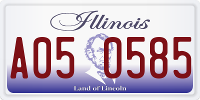 IL license plate A050585