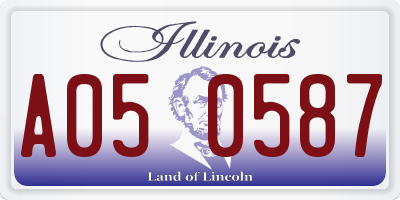 IL license plate A050587