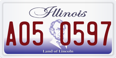 IL license plate A050597