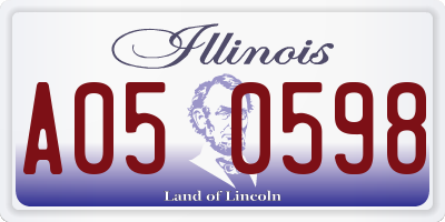 IL license plate A050598