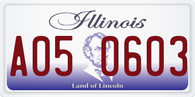 IL license plate A050603