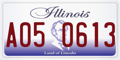 IL license plate A050613