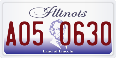 IL license plate A050630