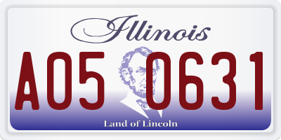 IL license plate A050631