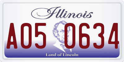 IL license plate A050634