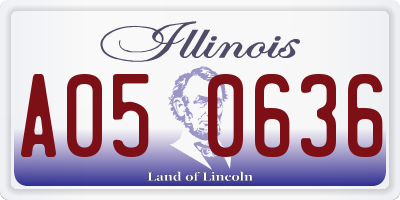 IL license plate A050636