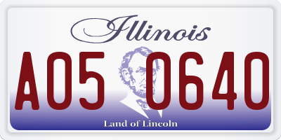 IL license plate A050640