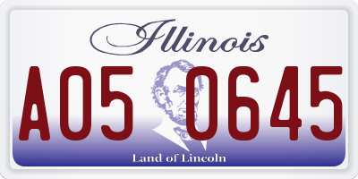 IL license plate A050645