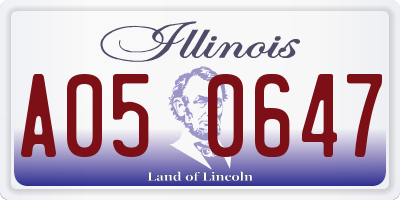 IL license plate A050647