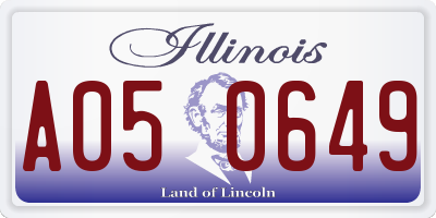 IL license plate A050649