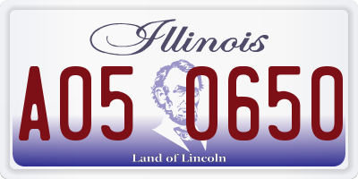 IL license plate A050650