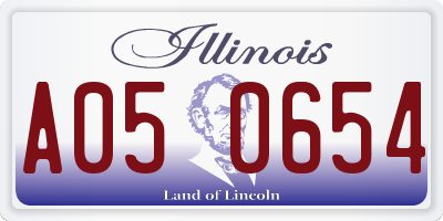IL license plate A050654