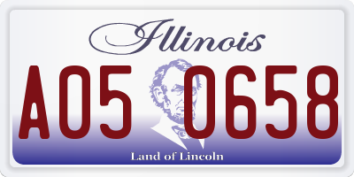 IL license plate A050658