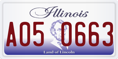 IL license plate A050663