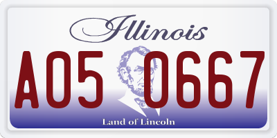 IL license plate A050667