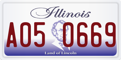 IL license plate A050669