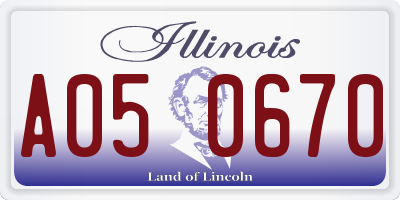 IL license plate A050670