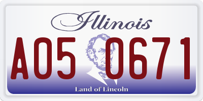 IL license plate A050671