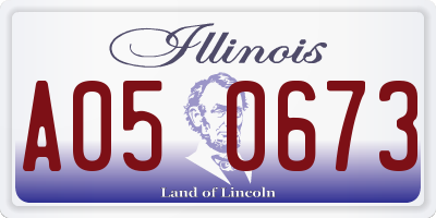 IL license plate A050673