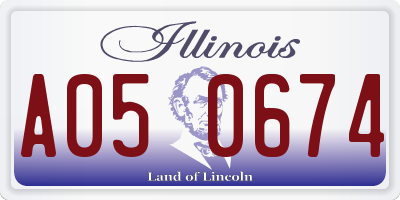 IL license plate A050674