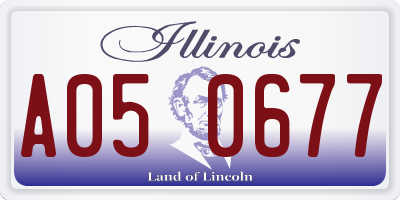 IL license plate A050677