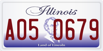 IL license plate A050679