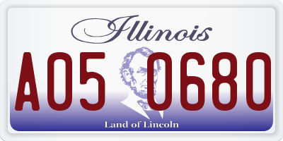 IL license plate A050680